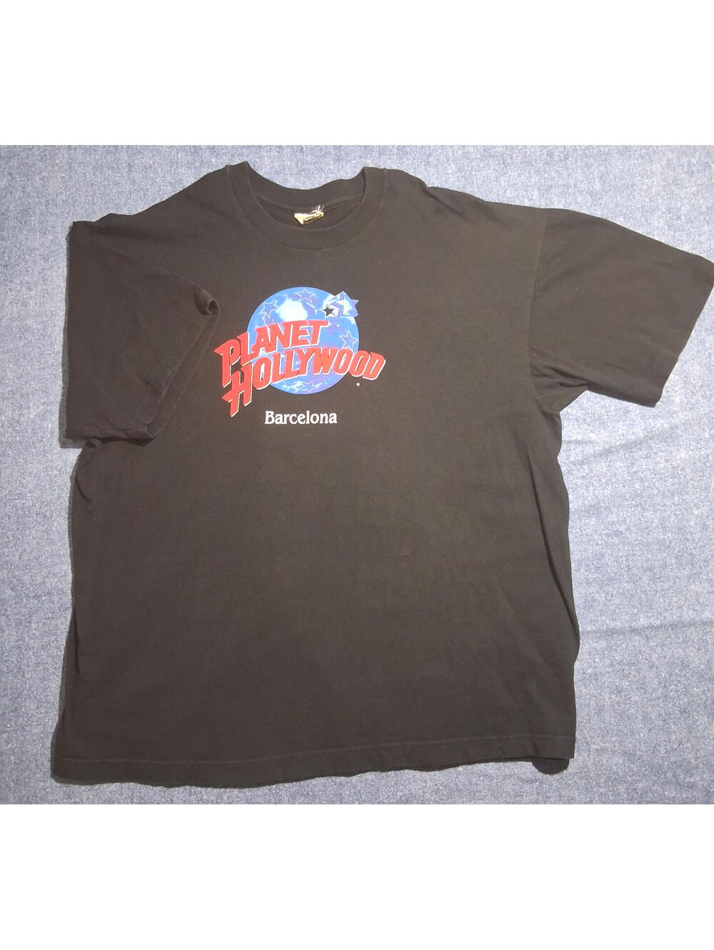 Vintage Planet Hollywood XXL Barcelona Crewneck Black T-Shirt